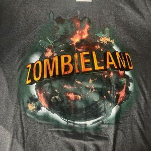 ZOMBIELAND DARK HEATHER GRAY CREW NECK SHORT SLEEVE T SHiRT BY MAD ENGINE